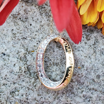 10K Diamond Oval Pendant "Love Has No End" DPD-26917